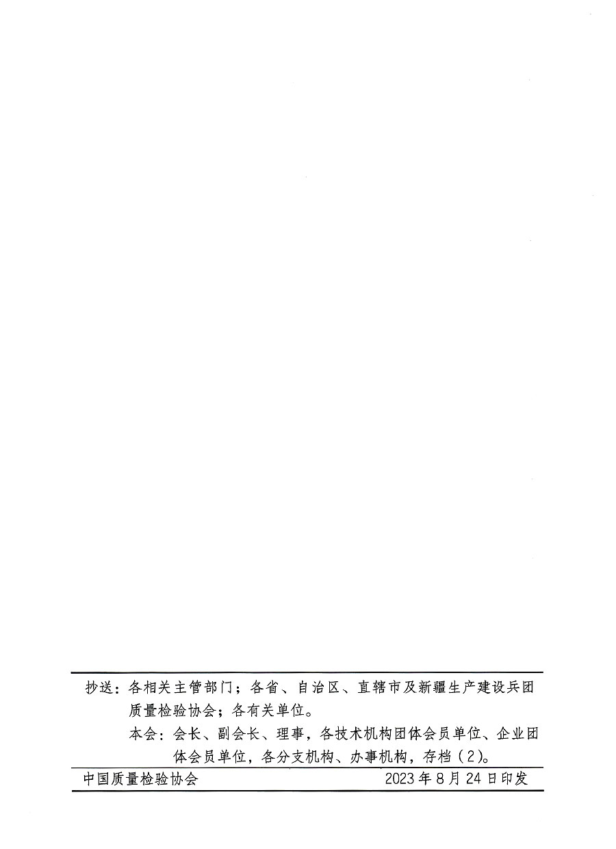 中國質(zhì)量檢驗(yàn)協(xié)會(huì)關(guān)于開展質(zhì)量安全員崗位能力提升培訓(xùn)班的通知(中檢辦發(fā)〔2023〕126號(hào))